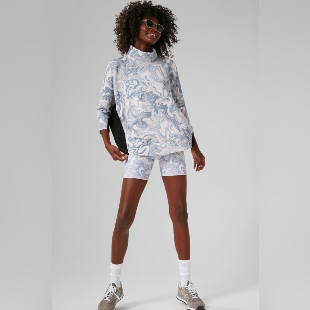 Tuckernuck Sport Hazy Marble  Ally Swing Sweatshirt Boxy XS/S Pink Oversized